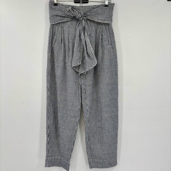 Anthropologie Tie Waist Gingham TrousersCartonnier Size 2 - Picture 7 of 16